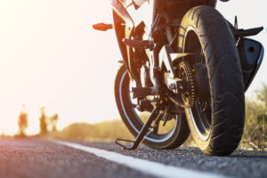 A parked motorcycle